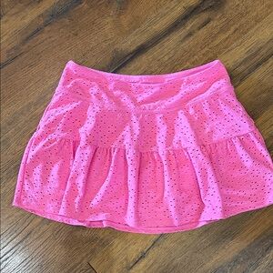 Lilly Pulitzer Hot Pink Eyelet Tiered Mini Skirt